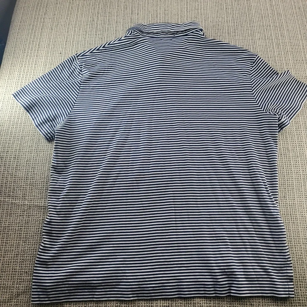 Polo Ralph Lauren Polo Shirt Mens XL Blue Striped Pima‎ Soft Touch Short Sleeve